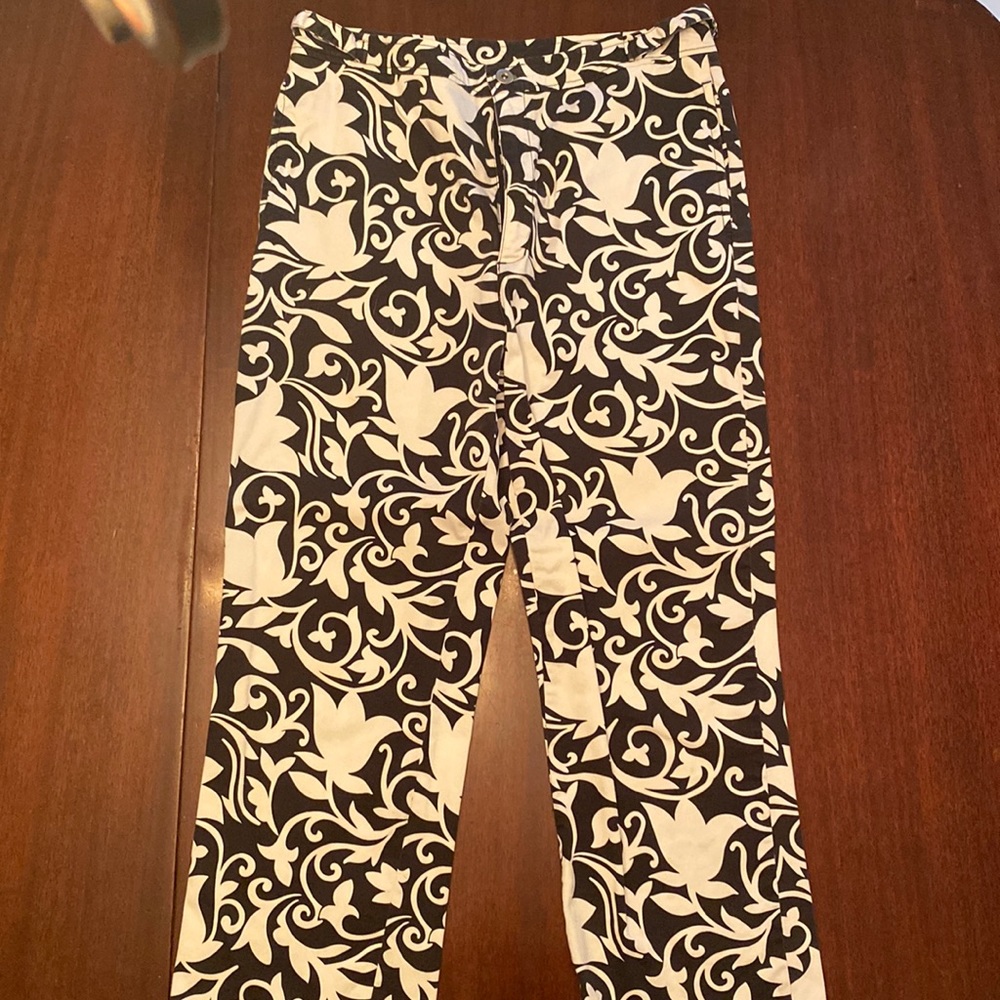 Fusha black & white pants Women size 10 97% cotton 3% spandex BE THAT GIRL